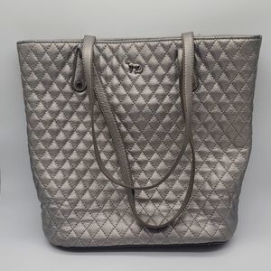 Emma Fox silver leather shoulder/tote bag